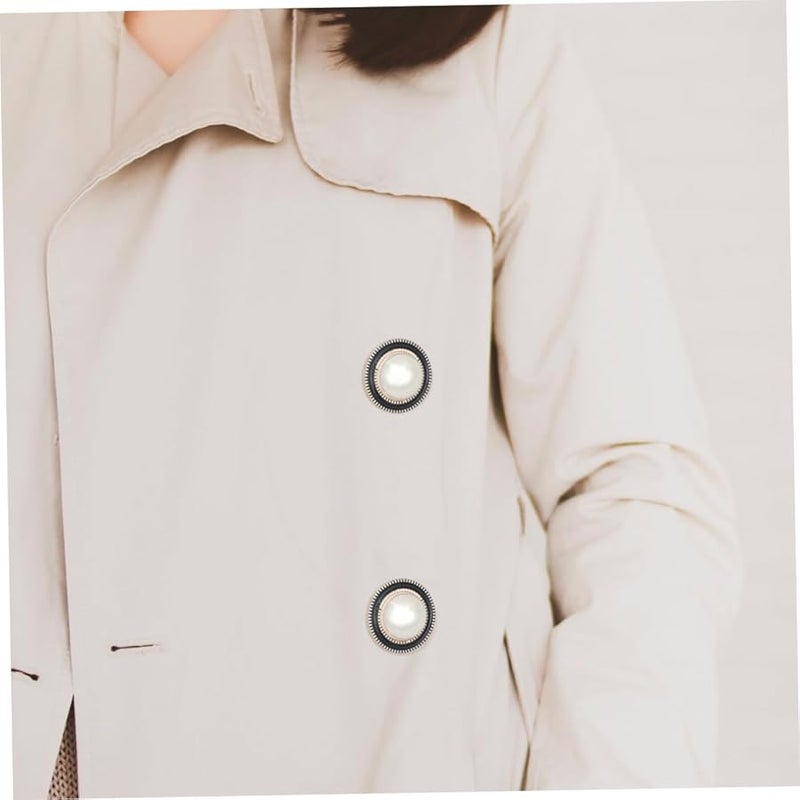 10Pcs White Round Pearl Buttons For DIY Sewing Clothes Jackets Hats Decoration - Image 4